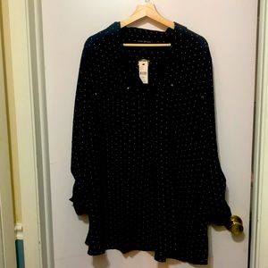 NWT 26/28 Lane Bryant light weight black with white polka dot top.